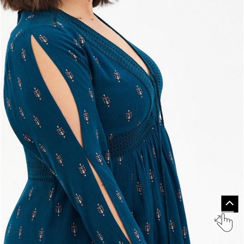 Torrid Mini Gauze Lace-Up Skater Dress - Picture 3 of 4